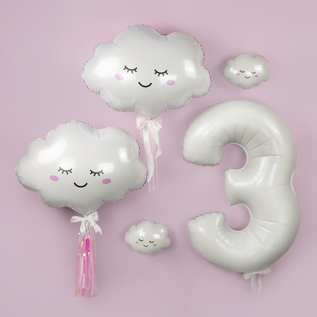 Шар (27''/69 см) Фигура, Облако, Белый, 1 шт.