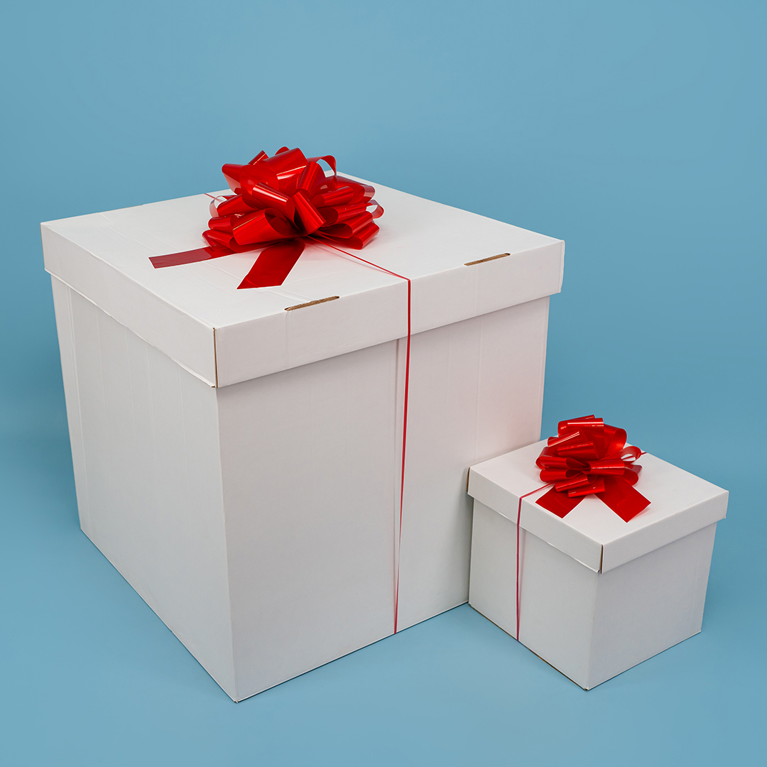 Бант Шар, Красный, Лаковый, 21 см, 1 шт. в упак. 