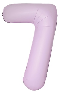 Шар (40''/102 см) Цифра, 7 Slim, Светло-розовый, Матовый, 1 шт. в уп.