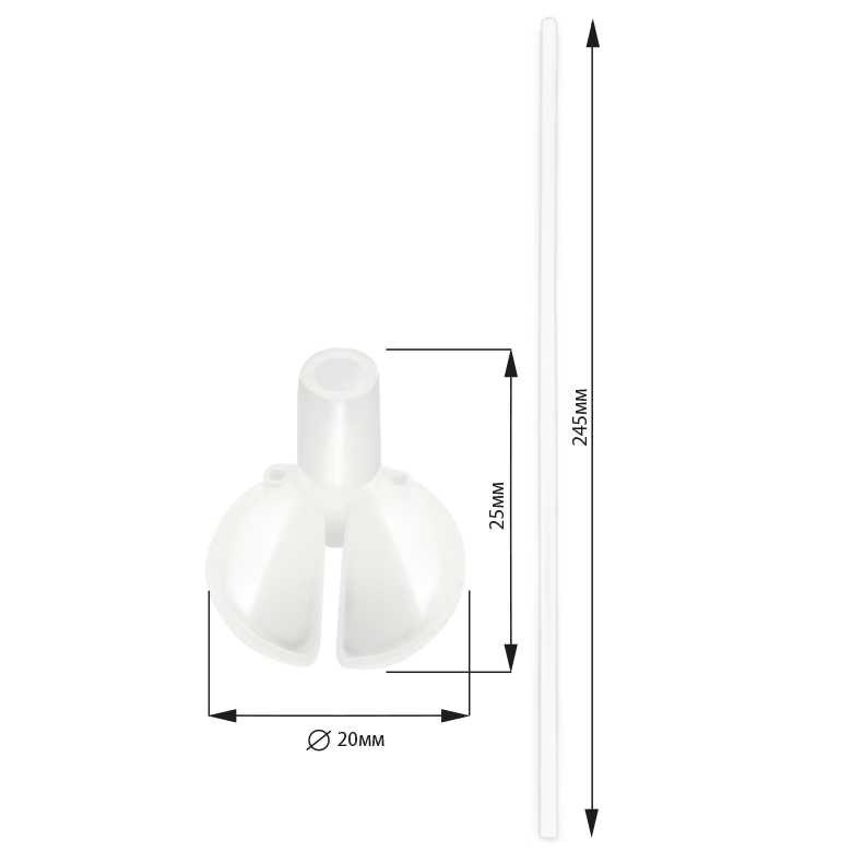 Набор палочка+насадка, микро, Белый/Прозрачный, 100 шт.