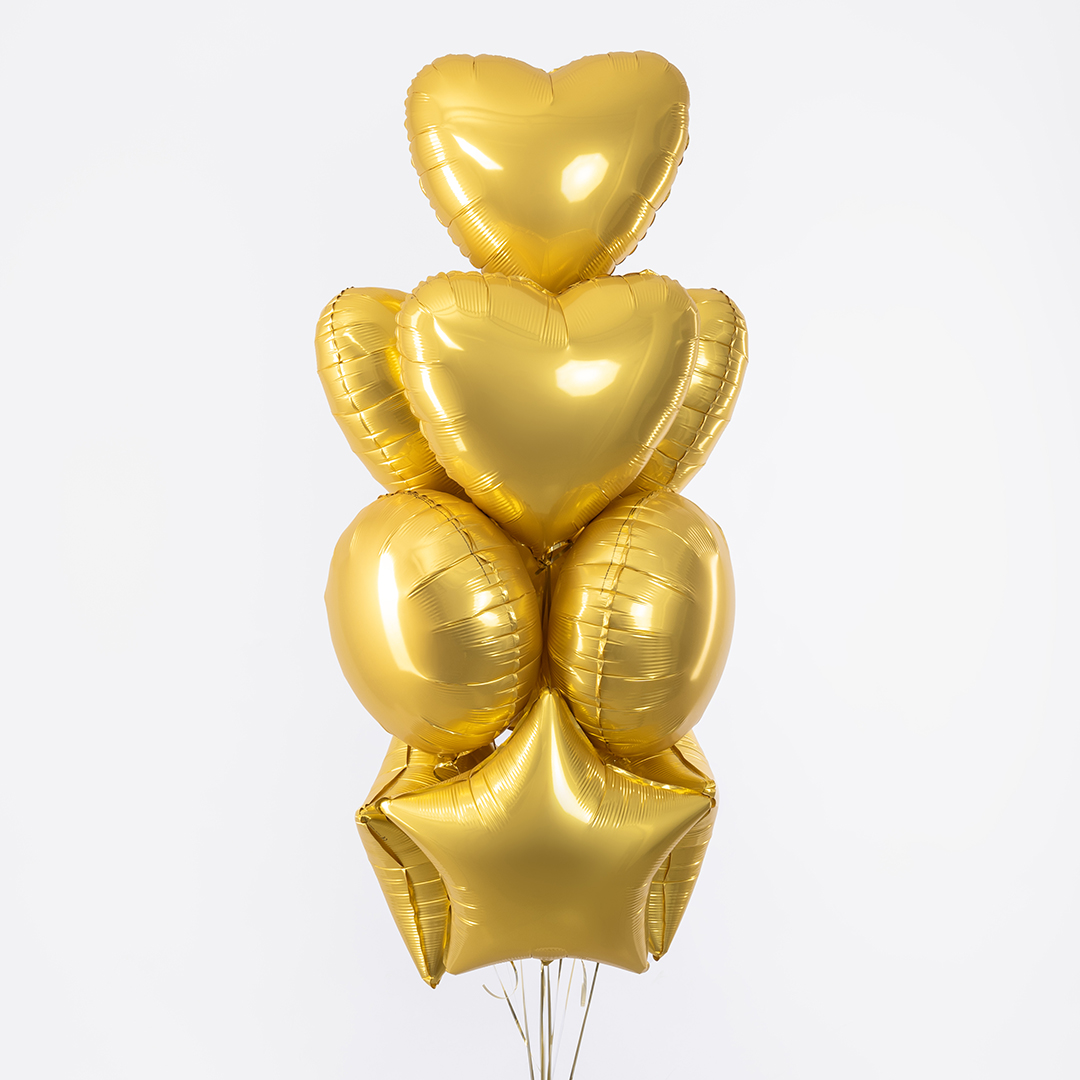 Шар (18''/46 см) Круг, Золото, Сатин, 1 шт.