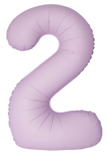 Шар (40''/102 см) Цифра, 2 Slim, Светло-розовый, Матовый, 1 шт. в уп.