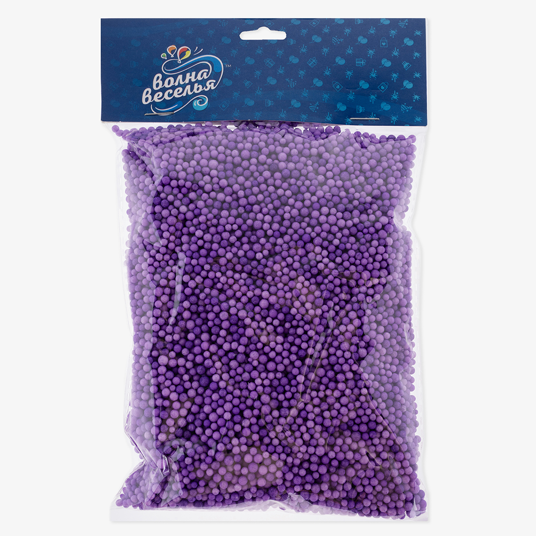 Шарики пенопласт, Фиолетовый, 2-4 мм, 10 гр.