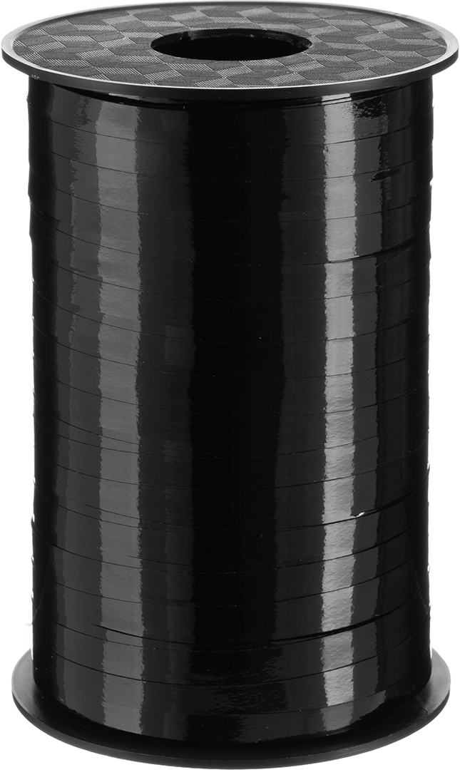 Лента полипропиленовая (0,5 см*250 м) Черный, Лаковый, 1 шт.