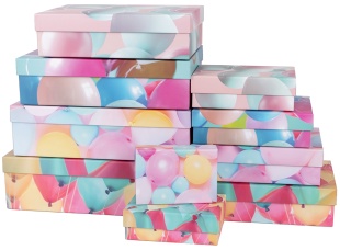 Набор коробок Воздушные шары, с блестками, 37*27*11 см, 10 шт. в упак. 