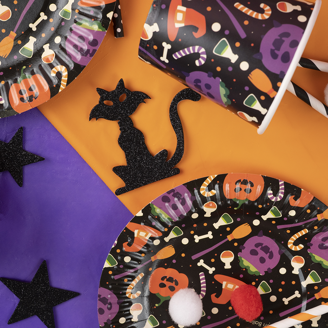 Тарелки (7''/18 см) Яркий Хэллоуин, 6 шт.