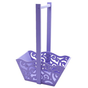 Декоративный ящик Корзинка, Узоры, Сиреневый, 24*13*36 см, 1 шт. 