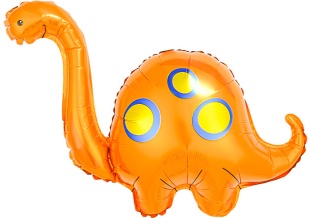 Шар с клапаном (17''/43 см) Мини-фигура, Динозавр Бронтозавр, 5 шт. в уп. (цв.этик.)