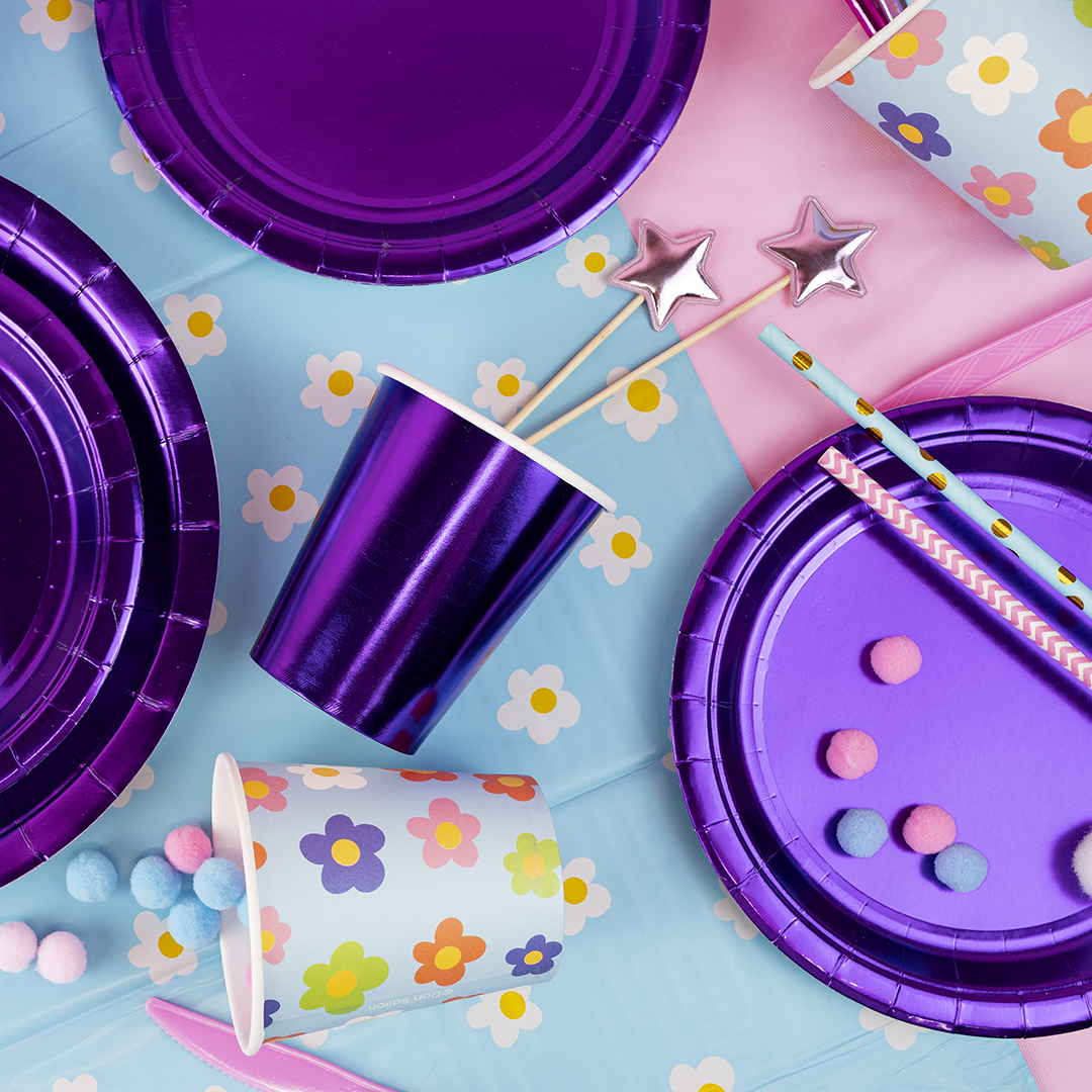 Стаканы (250 мл) Фиолетовый, Металлик, 6 шт.