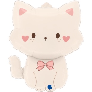 Шар (22''/56 см) Фигура, Кошечка с бантиком, 1 шт. в уп.