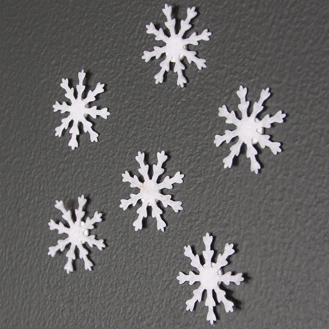 Декоративное украшение Снежинки, 2,5 см, Белый, 25 шт.