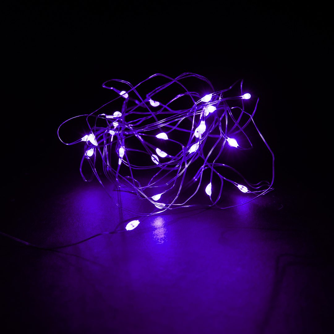 Светодиодная гирлянда, Роса 10 Led, IP10, 1 м. Фиолетовый, 1 шт.