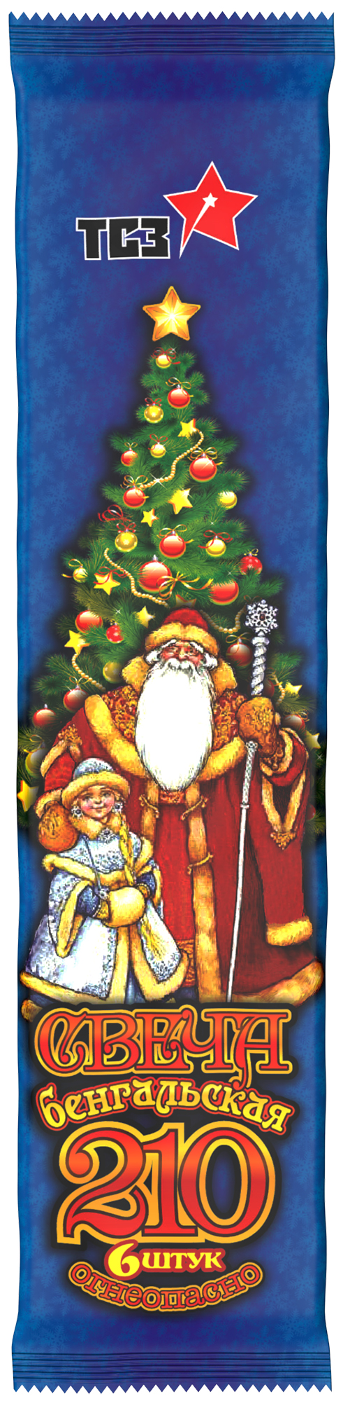 Бенгальский огонь 35 сек, 21 см, 6 шт.