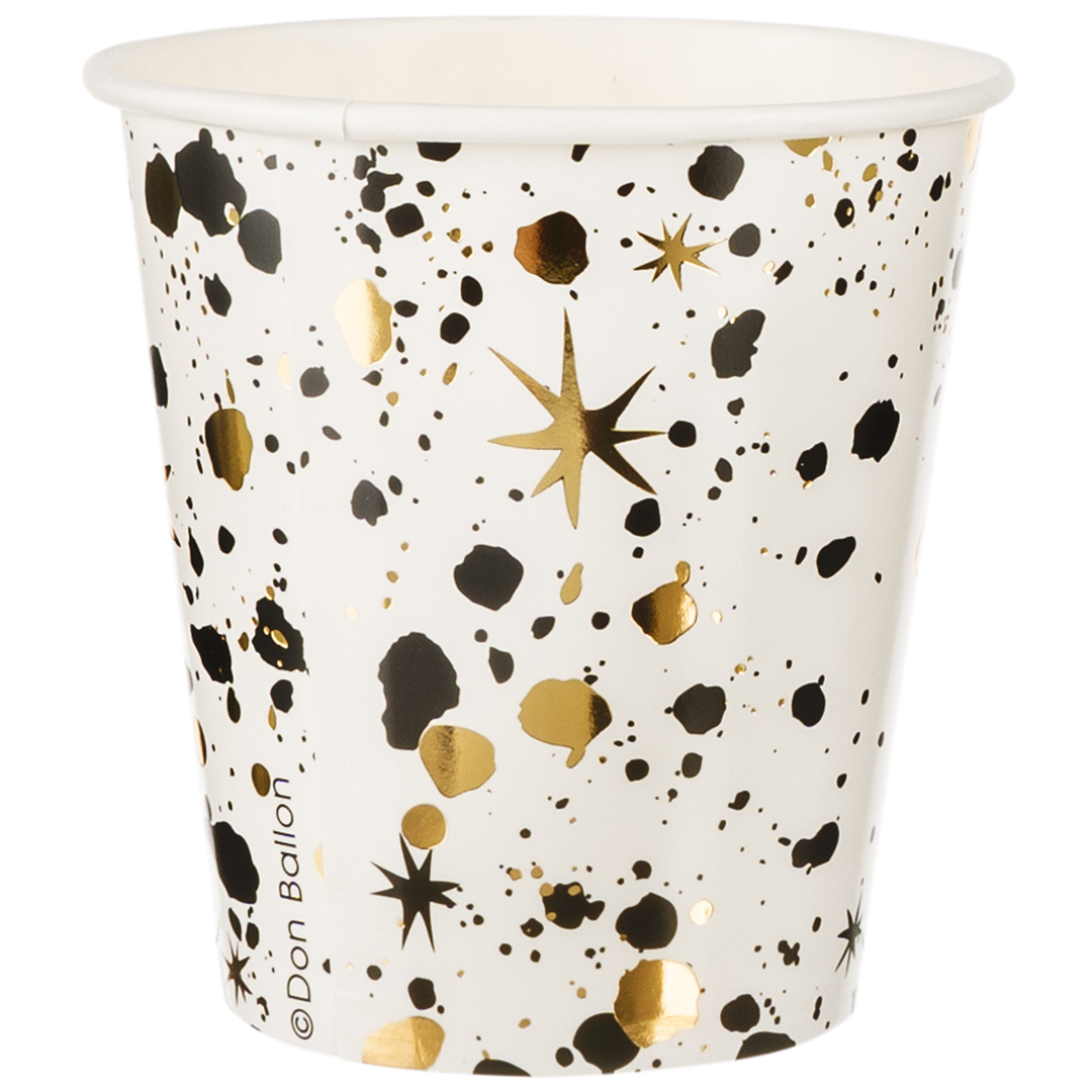 Стаканы (250 мл) С Днем Рождения, Изысканный стиль, Металлик, 6 шт.