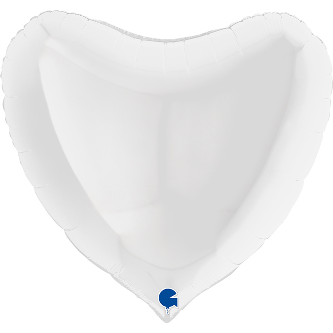 Шар (9''/23 см) Мини-сердце, Белый, 1 шт.