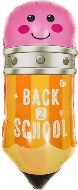 Шар (29''/74 см) Фигура, Школьный карандаш, Желтый, 1 шт.