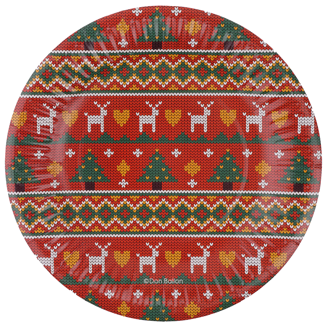 Тарелки (7''/18 см) Новогодний орнамент, 6 шт.