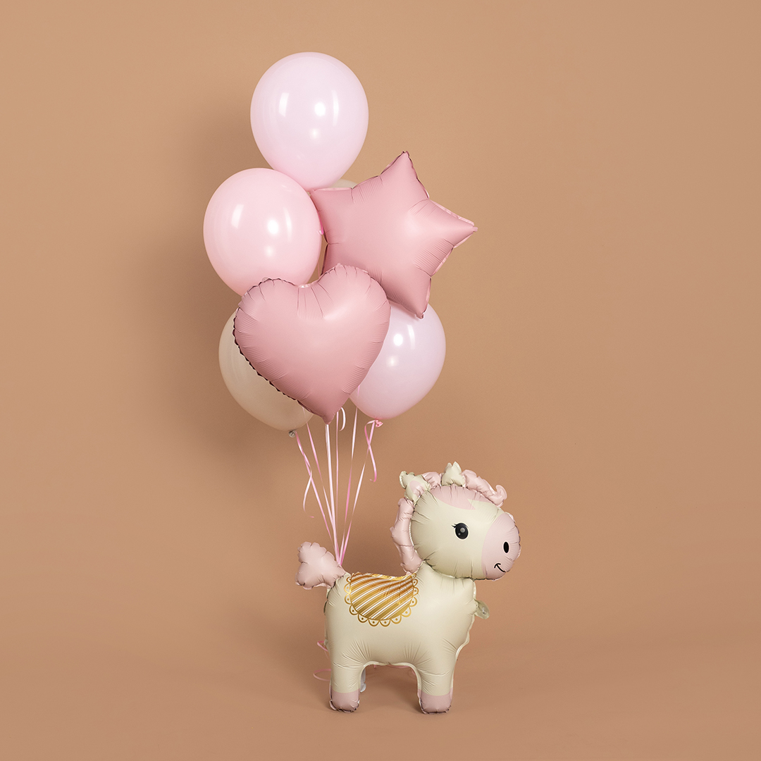 Шар (25''/64 см) Фигура 3D, Лошадка, Кремовый, 1 шт.