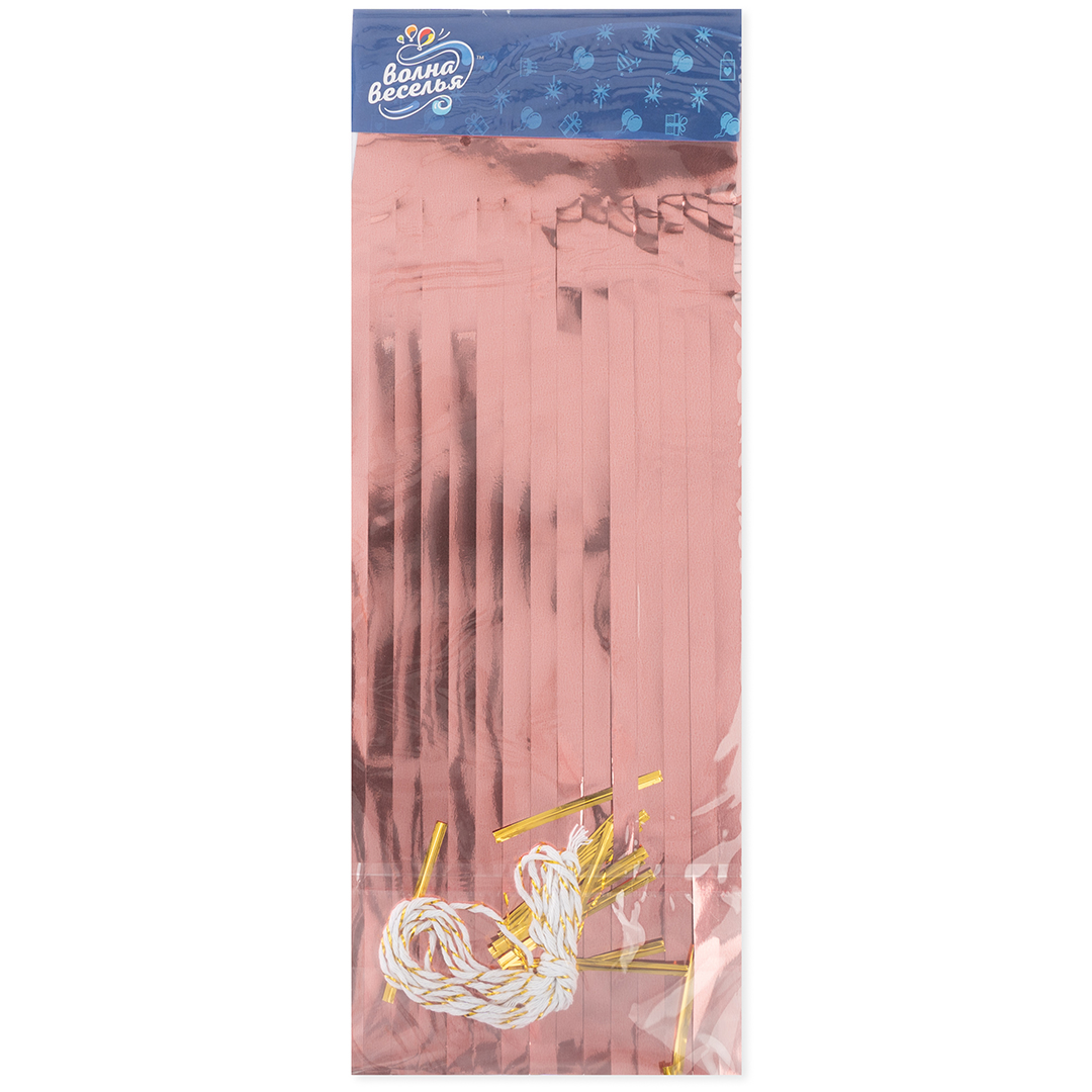 Гирлянда Тассел, Розовый, Металлик, 35*12 см, 12 листов.