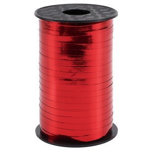 Лента полипропиленовая (0,5 см*250 м) Красный, Металлик, 1 шт.