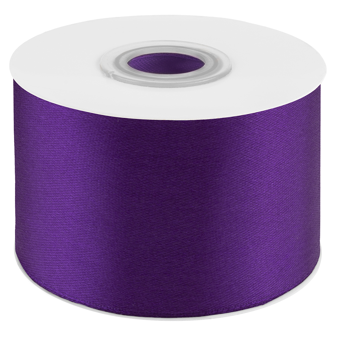 Лента атласная (5 см*22,85 м) Темно-фиолетовый, 1 шт.