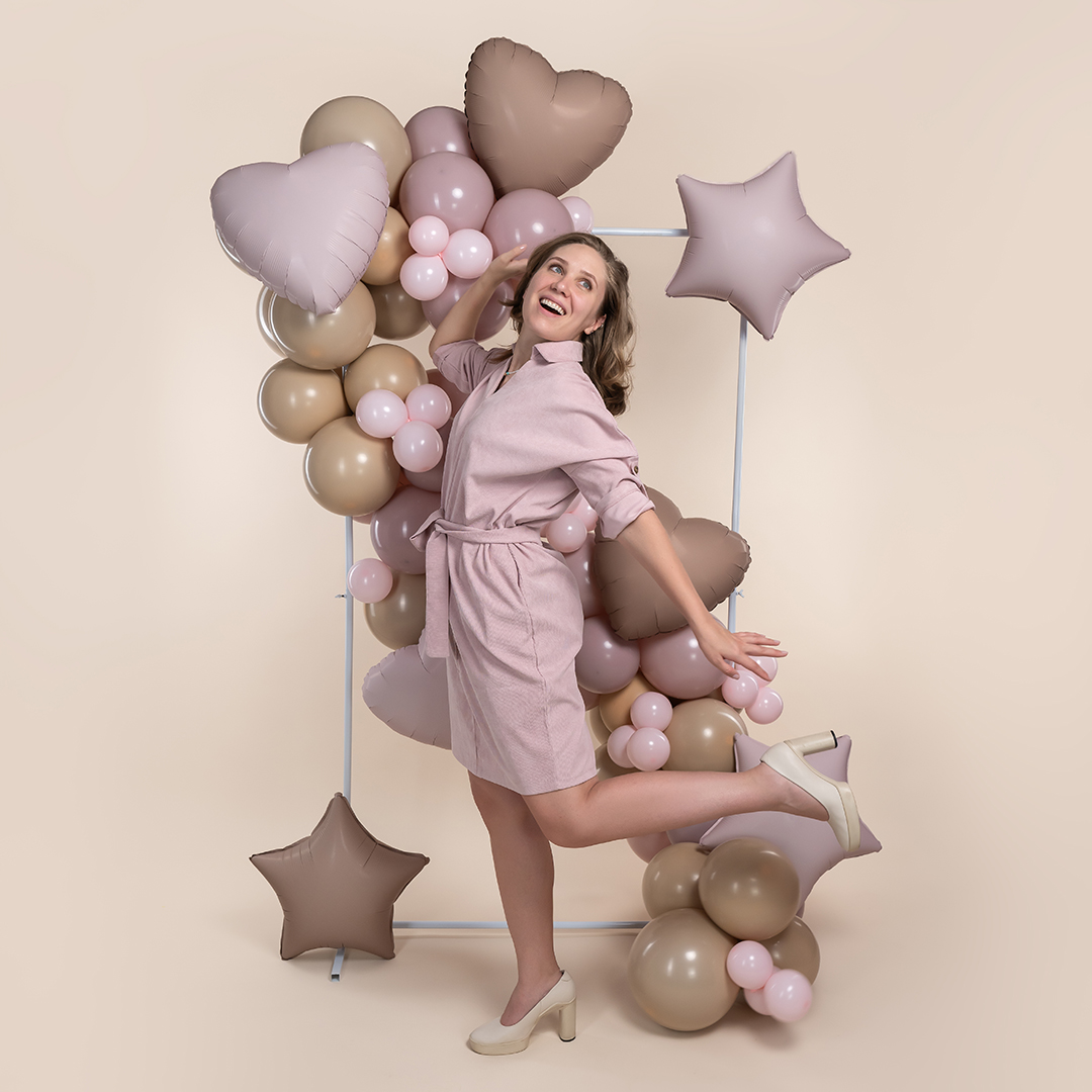 Шар (18''/46 см) Звезда, Ретро Какао, Сатин, 1 шт.