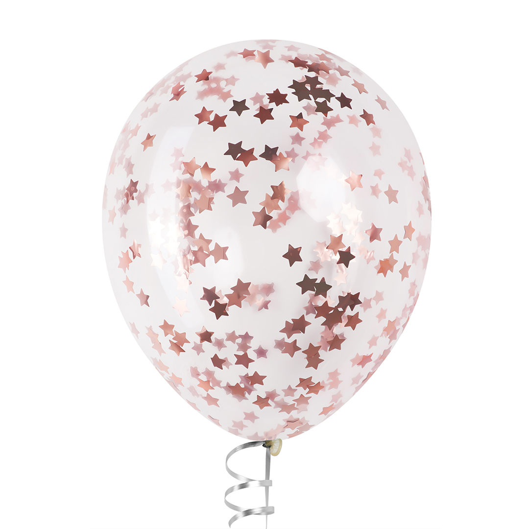 Конфетти фольга Звезда, Розовое Золото, Хром, 1,5 см, 50 г.