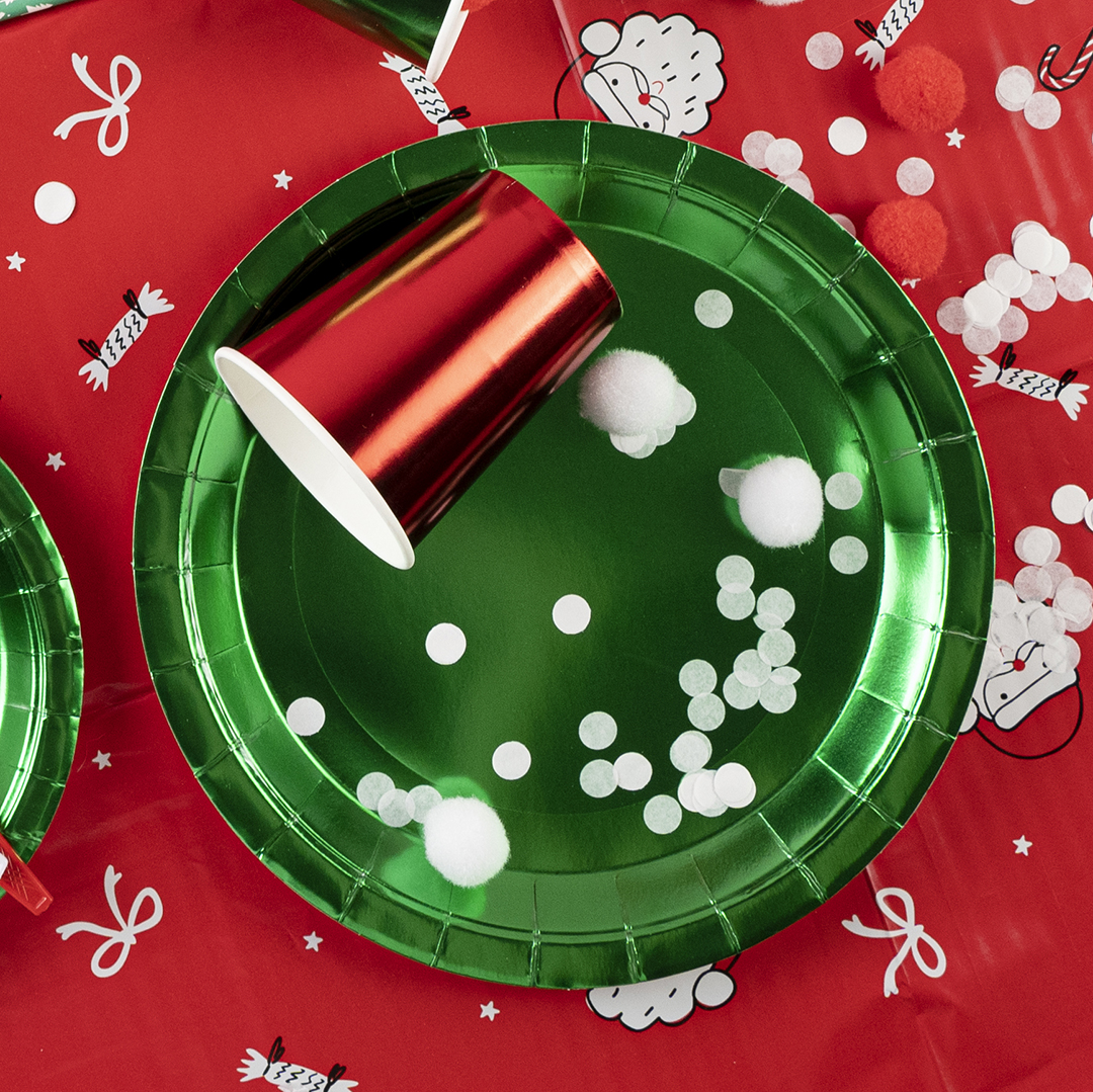 Тарелки (7''/18 см) Зеленый, Металлик, 6 шт.