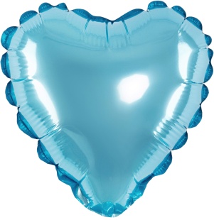 Шар с клапаном (5''/13 см) Микро-сердце, Голубой, Металлик, 1 шт.