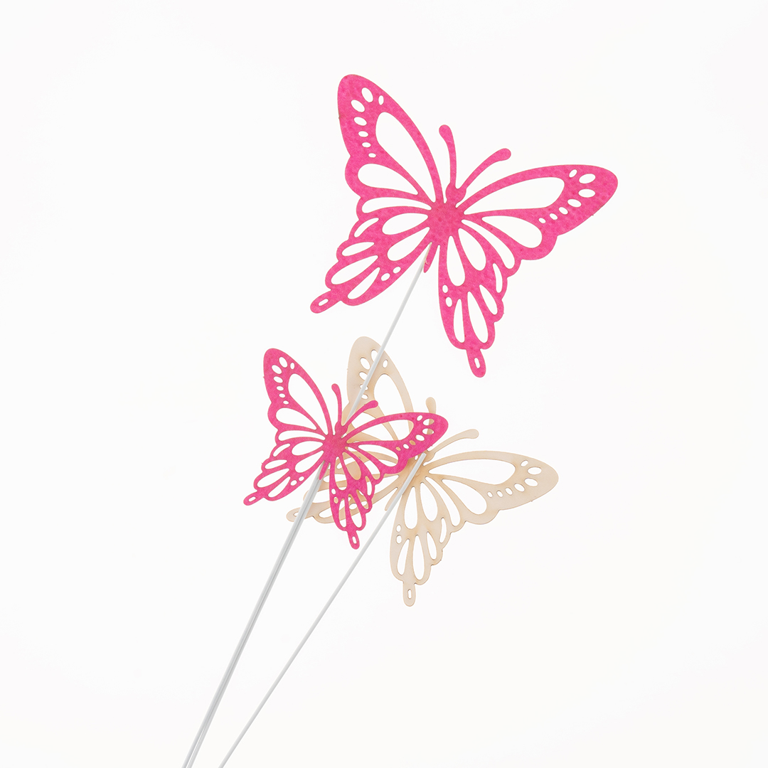 Топперы, Ажурные бабочки, Фуксия, 18 см, 10 шт.