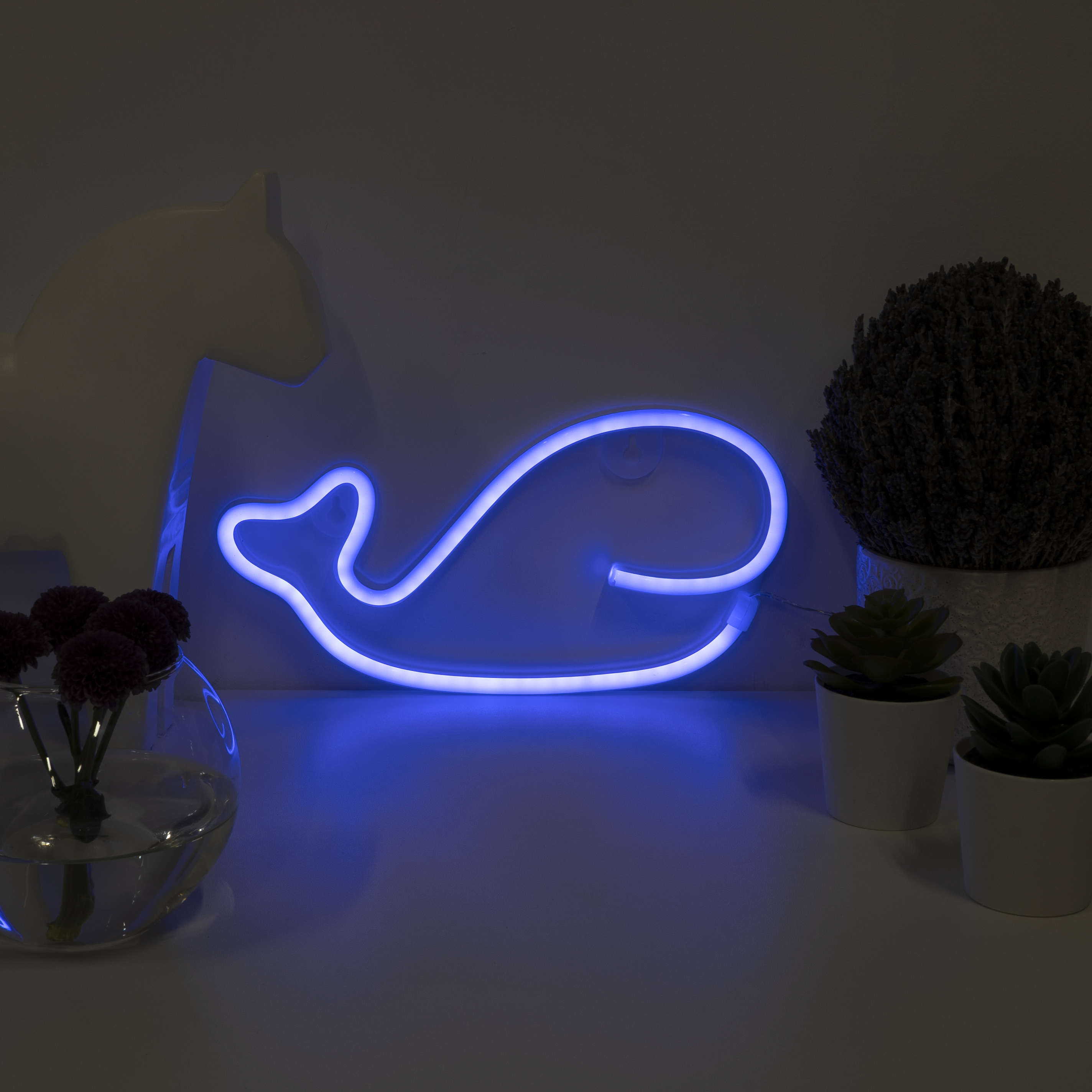 Световая фигура Кит, 15*29 см. Синий, 1 шт.