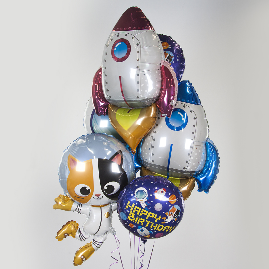 Шар (30''/76 см) Фигура, Ракета, Красный, 1 шт.