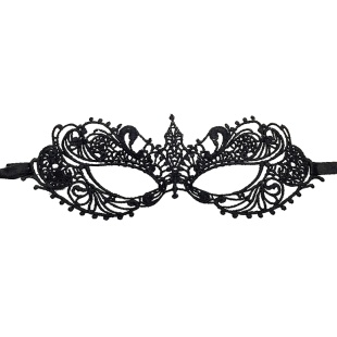 Маска кружевная, фигурная, Герцогиня, Черный, 16*24 см, 1 шт. 