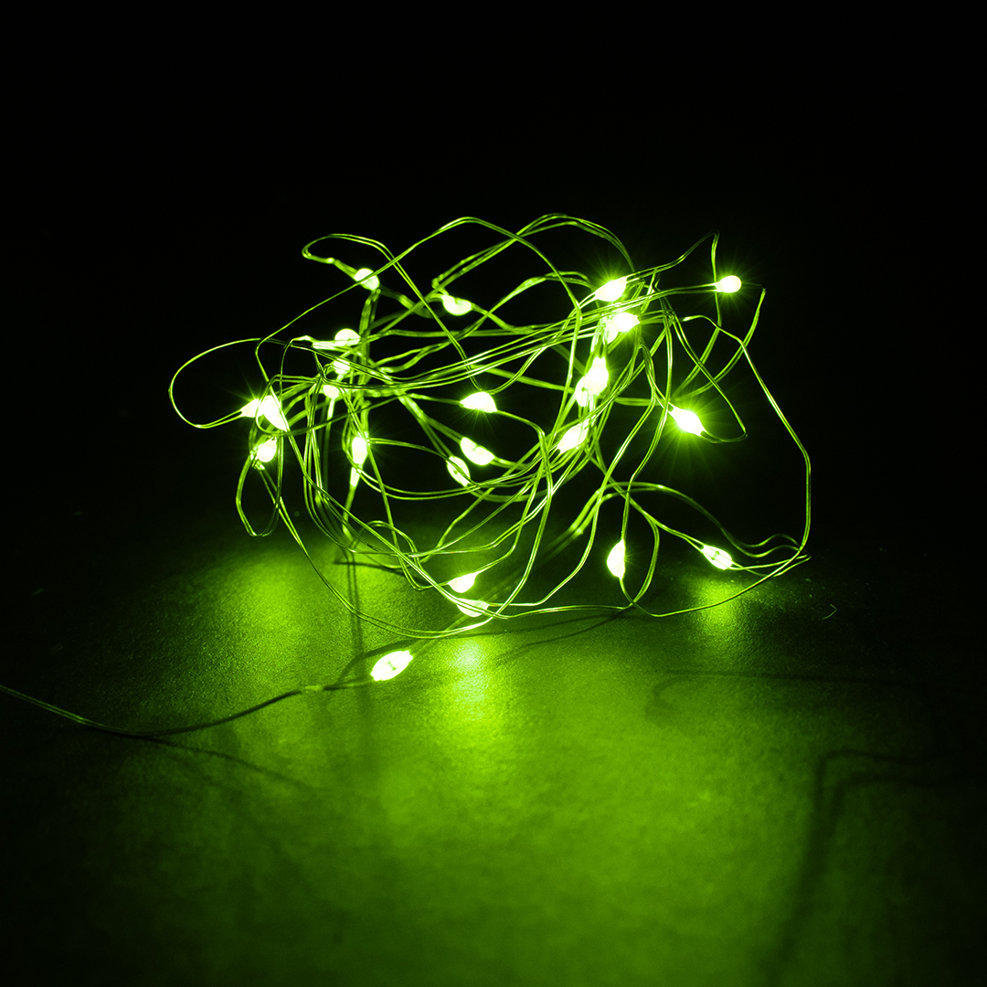 Светодиодная гирлянда, Роса 50 Led, IP14, 5 м. Зеленый, 1 шт.