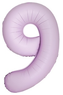 Шар (40''/102 см) Цифра, 9 Slim, Светло-розовый, Матовый, 1 шт. в уп.