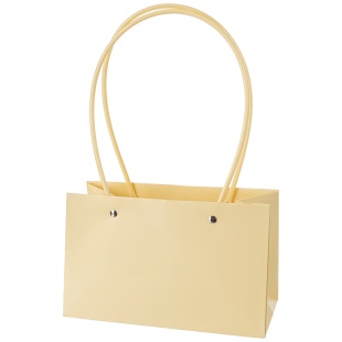 Пакет для цветов, Мастхэв, Нежная пастель, Светло-желтый, 22*14*11 см, 1 шт.