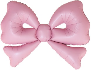 Шар (50''/127 см) Фигура, Бант, Розовый, Сатин, 1 шт. в уп.