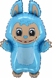 Шар (26''/66 см) Фигура, Плюшевый эльф, Голубой, 1 шт.