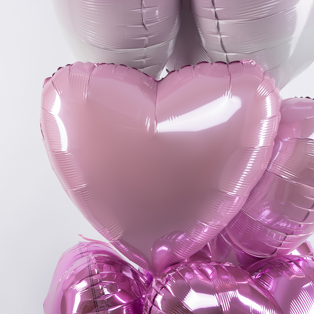 Шар (18''/46 см) Сердце, Розовый, Макарунс, 1 шт.