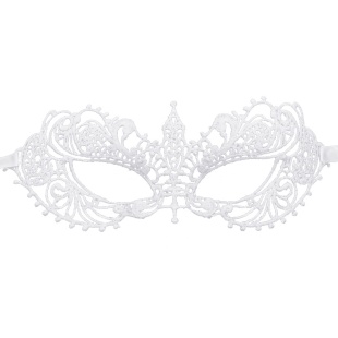 Маска кружевная, фигурная, Герцогиня, Белый, 16*24 см, 1 шт. 
