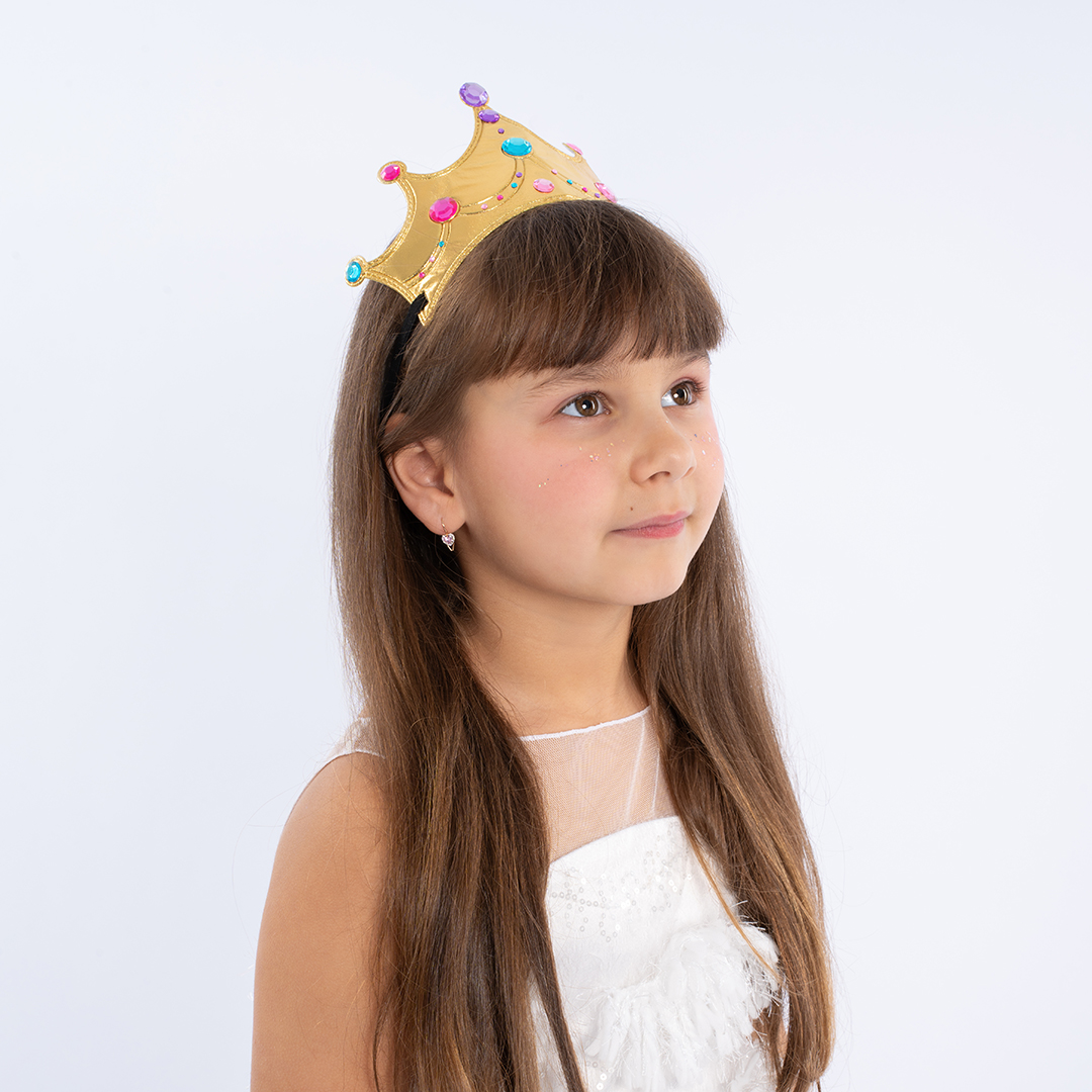 Корона тканевая, Принцесса, Укрась ее сама, Золото, 1 шт. 