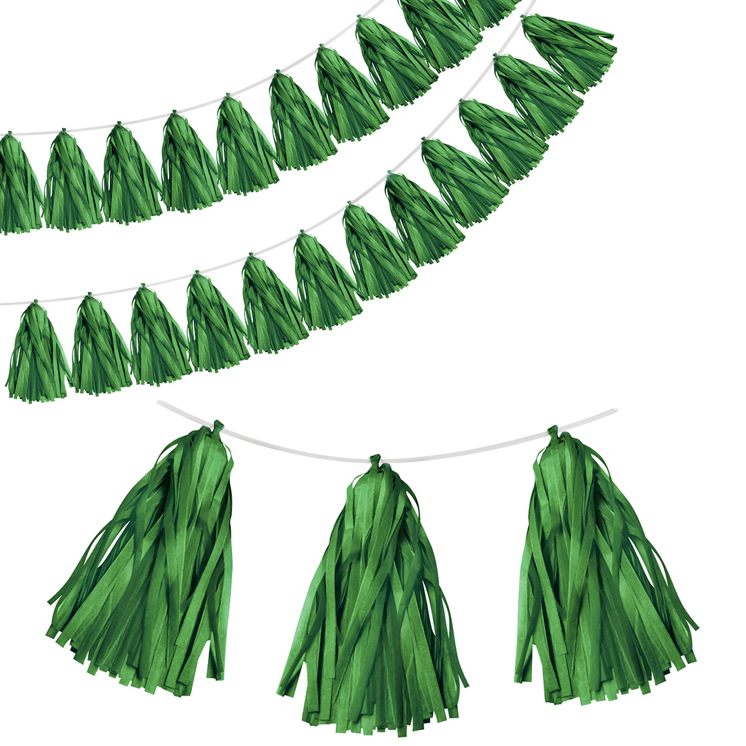 Гирлянда Тассел, Темно-зеленый, 35*12 см, 12 листов.