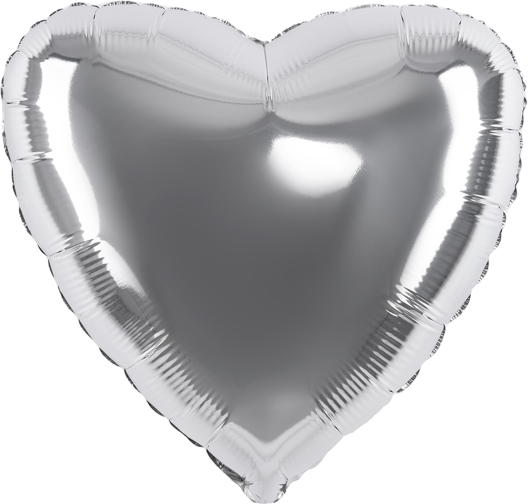 Шар (4''/10 см) Микро-сердце, Серебро, 1 шт.