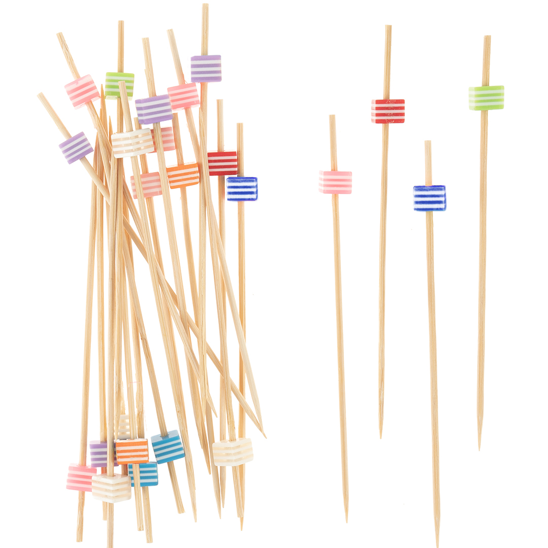 Пики Топперы, Кубики, Ассорти, 12 см, 24 шт.