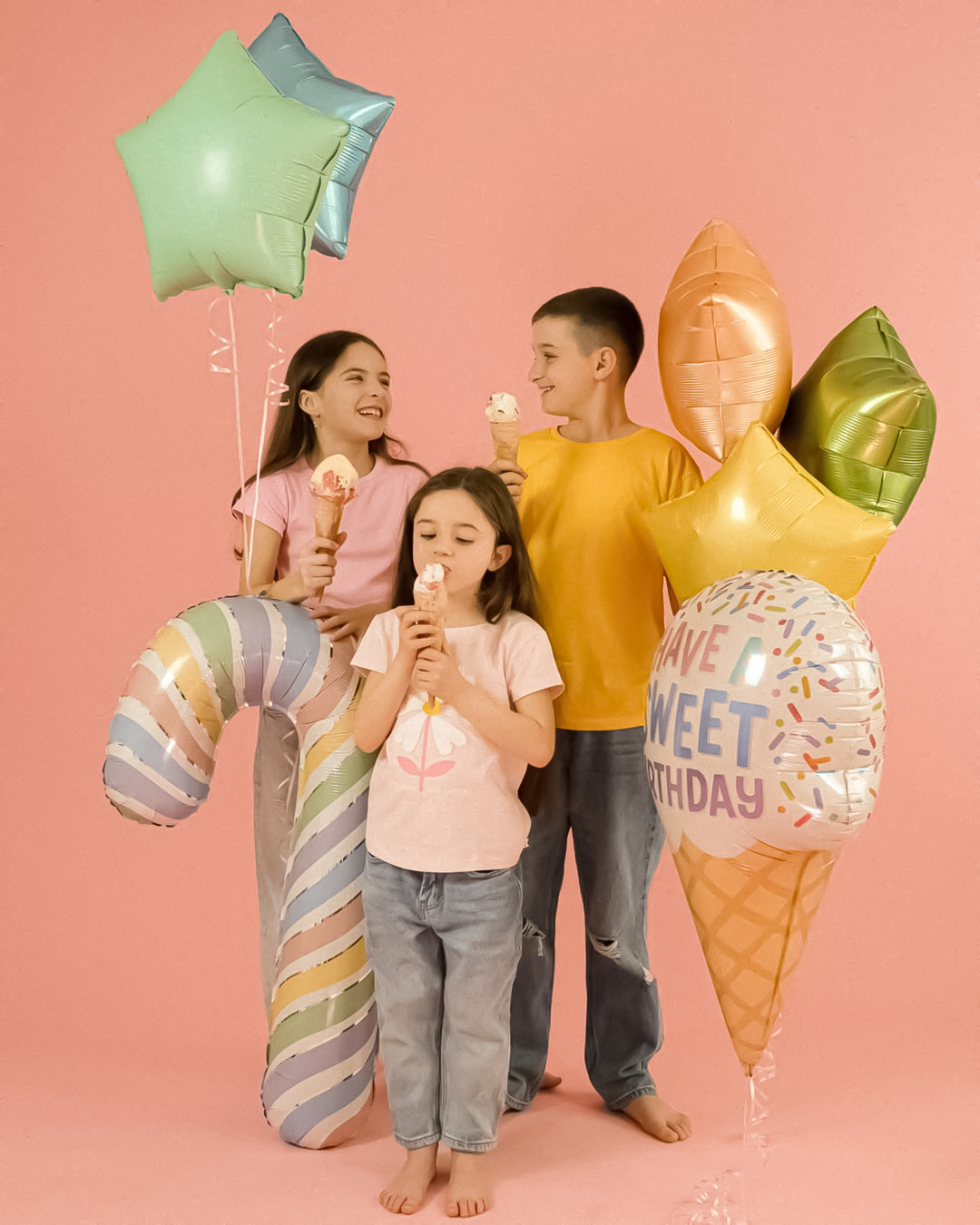 Шар (41''/104 см) Фигура, Леденец трость, Макарунс, 1 шт.