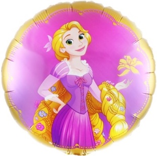 Шар (18''/46 см) Круг, Рапунцель, 1 шт.