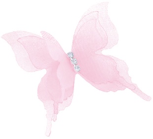 Декоративные бабочки Шифоновые, трехслойные, клеевые точки в компл, Розовый, 4,5*5 см, 10 шт.