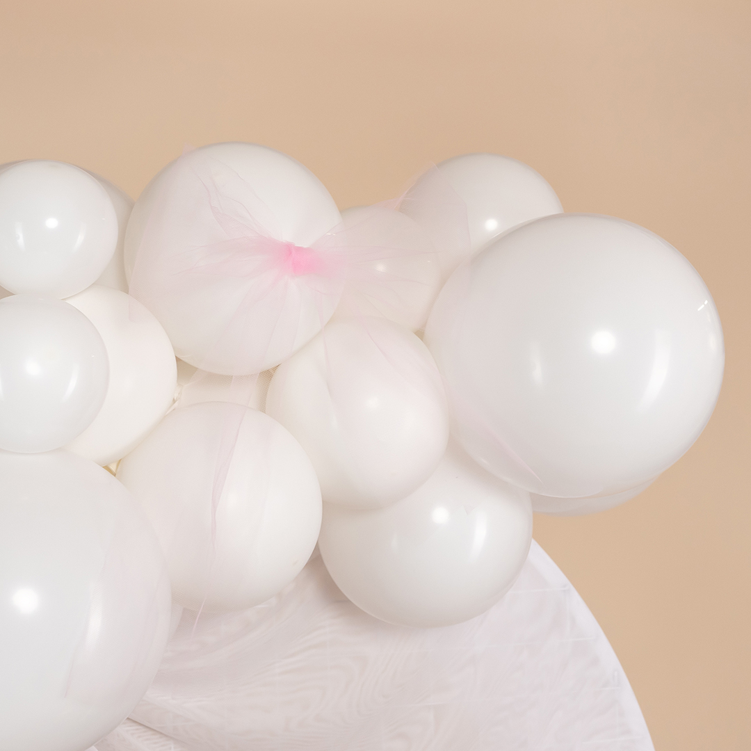 Шар (10''/25 см), Белый, пастель, 100 шт.