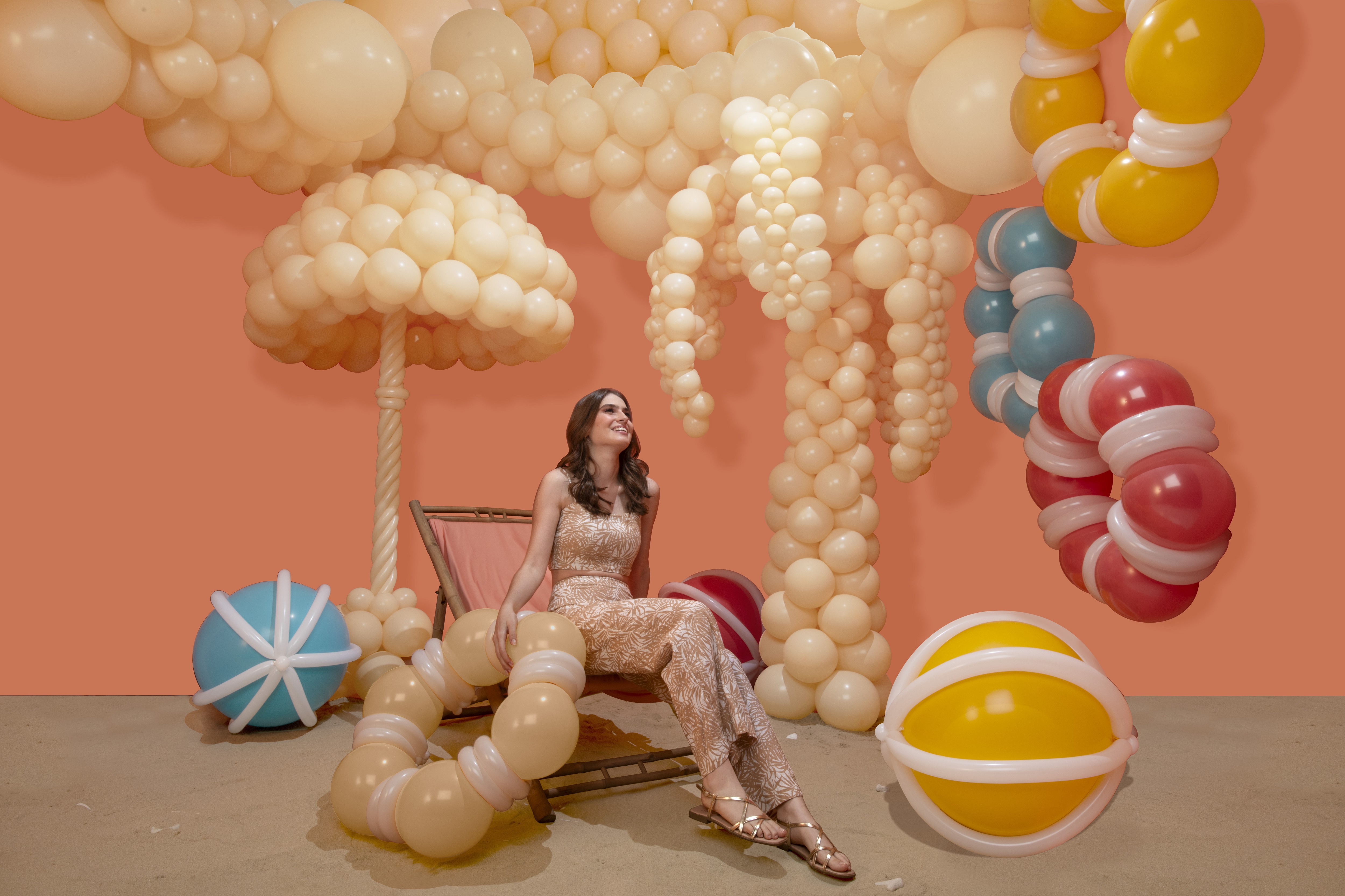 Шар (18''/46 см), Персик Малибу (660), макарунс, 25 шт.