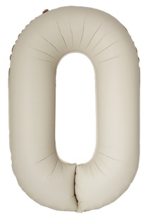 Шар (40''/102 см) Цифра, 0 Slim, Кремовый Латте, Матовый, 1 шт.